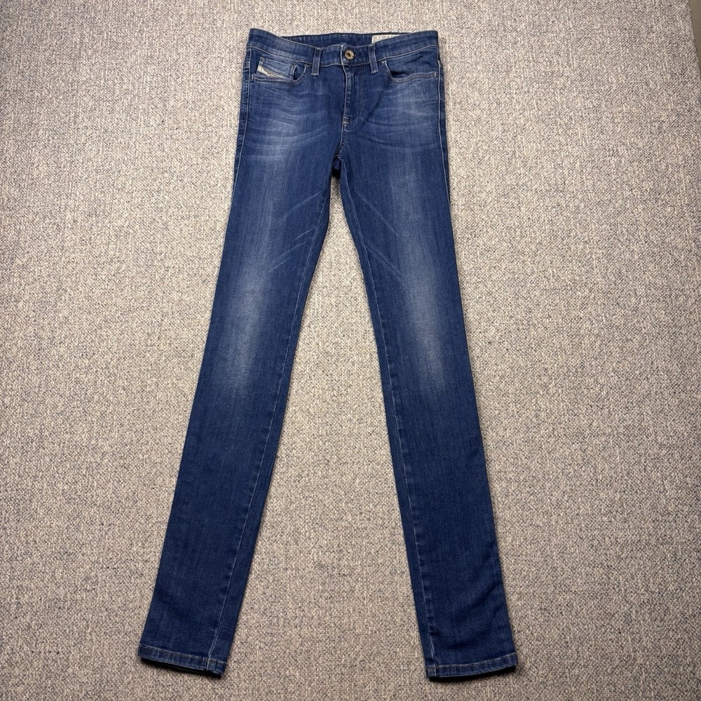 Diesel Skinzee Blue Denim Super Slim Skinny Regular Waist Jeans W25 L32